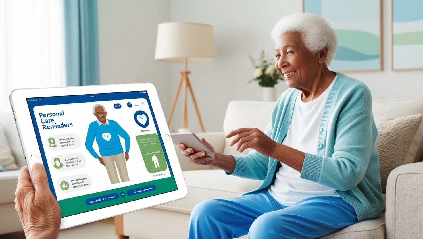 create a picture for this_ AUGMENTED REALITY APPROACH FOR PERSONAL CARE and support for old people-2
